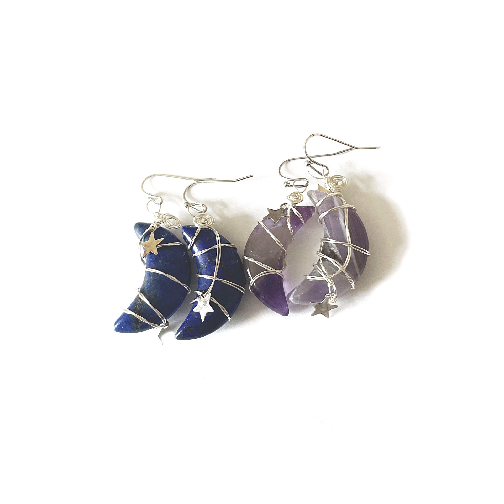 Wholesale  Hot Sale Natural Crystal Moon Diy Fashion Earrings